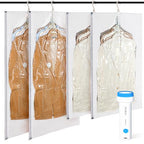 Hanging Vacuum Storage Bags with Electric Pump – 4-Pack Hanging Vacuum Seal Bags for Clothing, Space-Saving Compression Bags for Suits, Jackets, Travel Wear, Winter Coats & Outerwear - size: 4 Combo-EPump