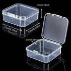 48 Packs Clear Small Plastic Containers Transparent Storage Box with Hinged Lid for Small Items Crafts Jewelry (2.12 x 2.12 x 0.79 Inches) - size: 2.12 x 2.12 x 0.79 in