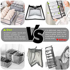 ULENDIS 9 Pack Wardrobe Clothes Organizer for Drawers, Foldable Clothes Drawer Mesh Separation Box, Drawer Dividers for Clothes Pants Jeans T Shirt (2Jeans+2Bra+(Legging+Shirt+Panties+Sock)*1)