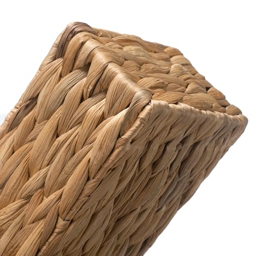 Wicker Bathroom Basket with 3 Compartments, Water Hyacinth Toilet Tank Basket, Woven Storage Box for Bathroom Organizer (16.5 x 5.5 x 3.5 inch) - size: 16.5" x 5.5" x 3.5"