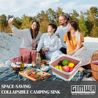 GIMWA Collapsible Wash Basin for Baby Bottles - 2.4 Gallons Portable Wash Bin for RV Camping Sink, Space-Saving Dish Tub (Mocha) - color: Mocha