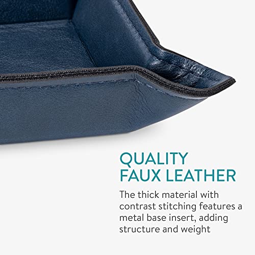 Navaris 2 x Empty Tray for Keys, Coins, Mobile Phones, Jewellery – Entrance Table for Office Bedside Tables - color: Dark Blue