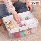 Citylife 17 QT Plastic Storage Box with Removable Tray Craft Organizers and Storage Clear Storage Container for Organizing Bead, Tool, Sewing, Playdoh - size: 17 Qt- 1 Pack