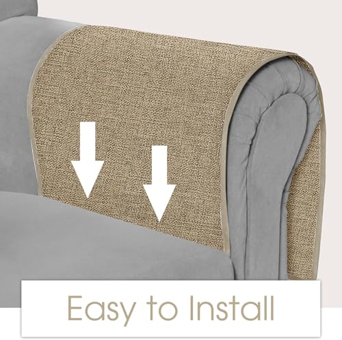 Joywell Arm Chair Caddy Remote Control Holder Organizer for Recliners Couch Armrest Organizer Non Slip with 6 Pocket Storage for Magazine, Tablet, Phone, iPad, Khaki - color: Khaki, size: 19'' x 35''