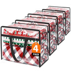SpaceTrove Clear Storage Bags, 4 Pack Under Bed Storage and Closet Organizers Containers, Vinyl Foldable Heavy-Duty Moving Bags with Zippers for Comforter, Bedding, Duvet, Blanket & Toy Storage, 40L - size: 40L