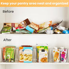 YIHONG 6 Pack Clear Pantry Organizer Bins, Plastic Containers with Handle for Kitchen,Freezer,Cabinet,Closet,Bathroom Under Sink Storage - size: L(11.2"L x 7.5"W x 6"H)