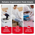 Rubbermaid 70 Quart Under the Bed Low Profile Storage Boxes with Dual Hinged Lids and Easy Rolling Caster Wheels, Clear, 2 Pack - size: Under the Bed - 2 Pack