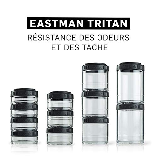 BlenderBottle GoStak Twist n' Lock Storage Jars, 150cc 2-Pak, Black - color: Black, size: 150cc (Pack of 2)