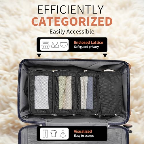 Suitcase Organizer Travel Bags Organizer for Luggage Compression Hanging Packing Cubes for Travel Carry on Closet (Bag Only) - color: Black, size: Small