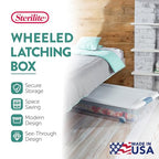 Sterilite 8-Pack Latching Box, Under Bed Storage Bins with Lids, Clear Plastic, 56 Quart - Heavy-Duty Organizing Containers for Closet, Bathroom, and Office - size: 56 Quart, style: 8 Pack