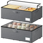 Dayacoco Under Bed Storage With Wheels,10 Inches Under Bed Storage Containers,65L Large Capacity,No Assembly Required Rolling Under Bed Storage for Clothes,Blankets,Shoes,Grey - size: 10.1 inch height-grey
