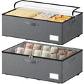 Dayacoco Under Bed Storage With Wheels,10 Inches Under Bed Storage Containers,65L Large Capacity,No Assembly Required Rolling Under Bed Storage for Clothes,Blankets,Shoes,Grey - size: 10.1 inch height-grey