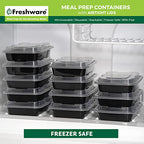 Freshware Meal Prep Containers [50 Pack] 1 Compartment Food Storage Containers with Lids, Bento Box, BPA Free, Stackable, Microwave/Dishwasher/Freezer Safe (16 oz) - size: 16OZ_50PK