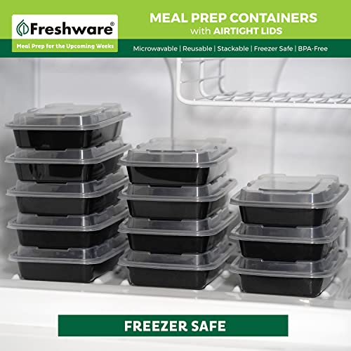 Freshware Meal Prep Containers [50 Pack] 1 Compartment Food Storage Containers with Lids, Bento Box, BPA Free, Stackable, Microwave/Dishwasher/Freezer Safe (16 oz) - size: 16OZ_50PK