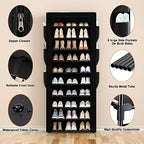 OYREL Large Shoe Rack, Black, 6 Side Pockets, 23.6" Wide x 11.4" Deep x 68.9" Tall, 36-41 Pairs of Shoes - color: Black