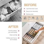 Wardrobe Clothes Organizer 7 Grids Portable Closet Organizer Mesh Separation Storage Box Foldable Closet Drawer Organizer for Underwear Socks Scarves Leggings (Grey, 2 Leggings Grid) - size: 2 Leggings Grid