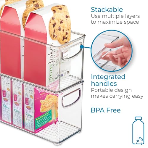 iDesign Slim Clear Plastic Stackable Storage Bin, Tall Narrow Organizer for Kitchen or Pantry - style: Pack of 1