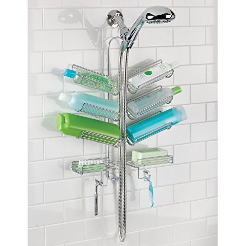 iDesign Steel Hanging Shower Caddy, The Verona Collection – 25” x 14” x 4”, Silver - color: Silver