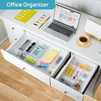 Vtopmart 88PCS Clear Plastic Drawer Organizers Set, 5-Size Versatile Bathroom Drawer Organizer Trays, Storage Bins for Makeup, Vanity, Kitchen Gadgets Utensils and Office