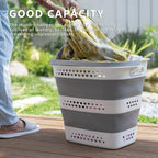 Large Collapsible Laundry Baskets for Dirty Clothes, Plastic Laundry Hamper for Dorm Bedroom Blankets, 43L Foldable Clothes Hamper for Laundry, Space Saving Pop-Up Storage Container/Organizer