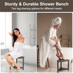 Boulphia Shower Foot Rest 14in, Acacia Wood Shower Stool for Shaving Legs (Walnut) - color: Walnut