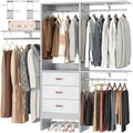 Armocity 5FT Small Closet System with 3 Fabric Drawers, 60 Inches Walk In Closet Organizer System With 3 Adjustable Shelves, Heavy Duty Clothes Rack Built-In Garment Rack, 59" L x 16" W x 71" H, Grey - color: Grey