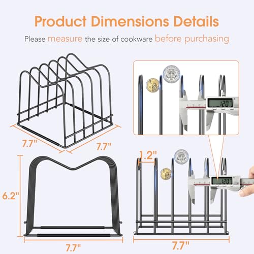 ORDORA Cutting Board Holder Stand Rack Organizer for Cabinet, 5mm Wire Storage Rack for Countertop, Baking Cookie Sheet Pan Organizer inside Cabinet, Chopping Board Holder for Pots, Lids and Skillets - size: 5-Slot 1 pack