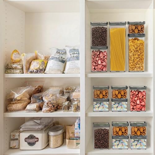 4-Pack Airtight Pantry Containers, 1.9 QT Clear SAN Food Storage Jars with Twist-Lock Lids, Detachable for Easy Cleaning, Stackable for Cereal, Pasta, Rice, Oats & Snacks White - color: White