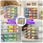 Can Organizer for Pantry, Upgraded Thickened Modular 4 Tier Combinable Can Storage and Beverage Dispenser Rack, Canned Food Organizer Holds 48 Cans, Clear Can Holders for Pantry and FridgeFridge - size: 4 Tiers-12 Pcs