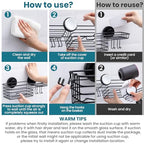 TAILI Shower Caddy Suction Cup with Hooks and Soap holder, Heavy Duty Bathroom Shower Organizer, No Drilling Bathroom Holder with Large Capacity, Metal Black Storage Basket - style: 1×Black