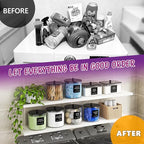galasily 4 Pack Laundry Pods Container, Clear Laundry Room Organization Containers,Large Acrylic Detergent Powder Storage Containers Black Wooden Lids & Labels, Dryer Sheet Holder - size: 4pack