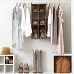 Household Essentials 10 Pocket Hanging Shoe Closet Organizer with Hooks - color: Latte