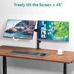 WALI Dual Monitor Stand for Desk, Dual Monitor Mounts for 2 Monitors up to 27 inch, 2 Monitor Desk Mount Holds up to 22 lbs, Height Adjustable Swivel Tilt Rotation, 75x75/100x100mm (M002), Black - size: Dual, style: C-Clamp