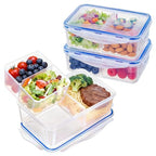 KIGI Meal Prep Containers for Adult Lunch & Snacks, Leak-Proof, BPA-free Plastic, Removable Divided Inserts, Airtight lids, 3 Compartment Food Storage, Microwave Safe, Bento Box, 4.7 Cup, 12 Piece Set - size: 4.7 cup (12-Piece)