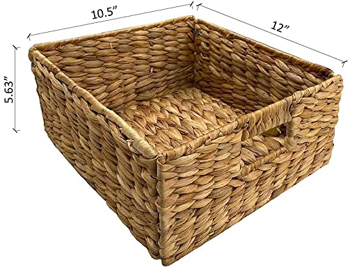eHemco 3 Tier X-Side End Table with 3 Wicker Baskets for Bedside, Living Room, White - color: White, size: 14"D x 14"W x 25"H (3 Drawers)