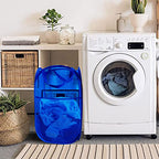 Larpur Mesh Laundry Basket, Pop up Laundry Hamper with Handles, Collapsible Clothes Basket for Travel, College, Dorm, Royal Blue - color: Royal Blue