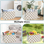 FANKANG Storage Bins,Nursery Hamper Canvas Laundry Basket Foldable with Waterproof PE Coating Storage Baskets for Boys and Girls, Office, Bedroom, Clothes,Toys(Rec-Beige flag ） - color: Rec-Beige flag