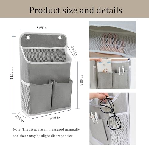 2-Pack Hanging Storage Organizer, Over The Door Hanging Bags/Wall Baskets Storage with Pockets for Home, RV, Office and More (2, Grey) - color: Grey 2pcs