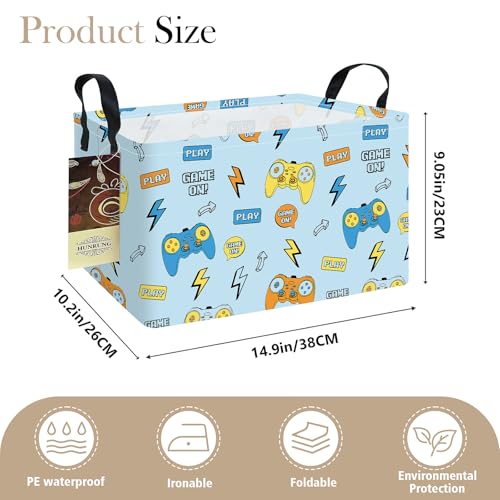 HUNRUNG Rectangle Storage Basket Cute Canvas Organizer Bin for Pet/Children Toys, Books, Clothes Perfect for Rooms/Playroom(REC-Color Game) - color: REC-Color Game