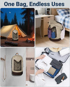 Laundry Bag with Shoulder Straps and Mesh Pocket Laundry Backpack Large Portable Laundry Hamper for College Laundromat Apartment - color: Khaki & Brown