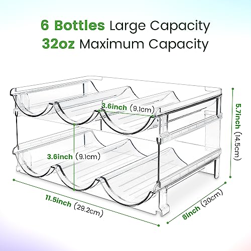 spospo Water Bottle Organizer for Cabinet, Water Bottle Storage Organizer, 2 Packs Water Bottle Storage Rack, Water Bottle Holder for Cabinet, Stackable Water Bottle Storage Rack - size: 2 Pack