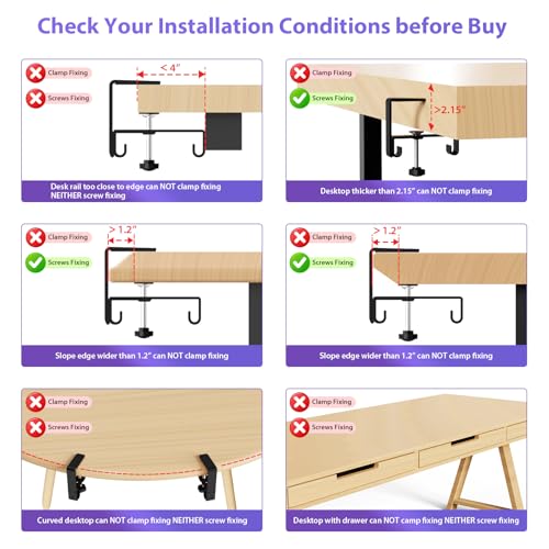 Univivi No Drill Under Desk Cable Management Tray, 28" Cord Organizer for Table, Clamp/Screw Mount Desk Cable Management, Premium Fabric Cable Management Tray for Office, Home - color: Black, size: 28"L x 5.5"W