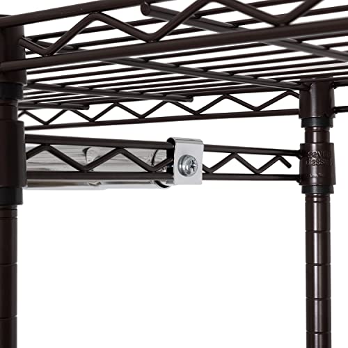 Seville Classics Closet Garment Organizer with Metal Hanging Rod Wardrobe Storage System, w/ Steel Shelves for Clothes, Shirts, Jackets, Coats, Blankets, Shoes, Satin Bronze, Expandable Rack - color: Satin Bronze