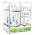 Bottle Storage Organizer Baby: Clear Stackable Storage Drawers, Acrylic Bottles Station Organizer for Countertop, Vanity, Bathroom, Cabinet Organization - 5 Pack - size: 2 Small+2 High+1 Wide