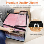 Lifewit 4 Pack Clear Clothes Storage Bags, Sweater Storage with Zipper, 36L Vinyl Foldable Moving Bags, Storage Container for Blankets Bed Sheet Sweater Yarns - size: 36L