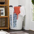 Gracious Living Easy Carry Flex Hamper, Large 87.5 Liter Lightweight Plastic Ventilated Laundry Basket Clothes Bin with Handles, White (2 Pack) - size: 2 Pack