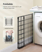 SONGMICS 29 Gal. (110L) Laundry Basket, Laundry Hamper, Collapsible Clothes Hamper, Removable and Washable Liner, Metal Wire Frame, for Bedroom Bathroom, Black and Gray ULCB111G01 - color: Black + Gray, size: 110 L