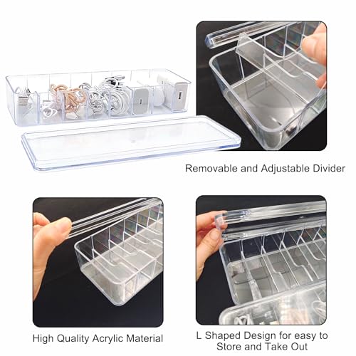 2 Pack Cable Organizer Box with Wire Ties Plastic Cord Storage Box with Lid for Home Office Organizers Storage Accessories