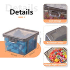 10-Pack Small Plastic Containers with Lids, Clear Stackable Storage Boxes & Bins Organizer for Bead Organizer, Craft Storage, Stickers, Jewelry & Small Items – Black Square Small - size: Black Square Small - 10 Pack