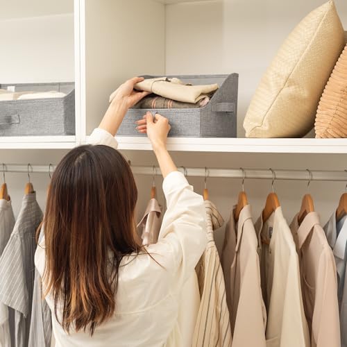 GRANNY SAYS Trapezoid Storage Bins, Closet Storage Bins, Purse Storage, Linen Closet Organizers and Storage, Storage Bins for Shelves, Dark Gray, Medium, 3-Pack - color: Dark Gray, size: 11½"L x 11½"W x 7¾"H